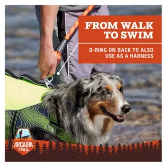 Arcadia Trail *NWT* High Visibility Flotation Aid Dog Vest Coat, Yellow - Picture 4 of 15